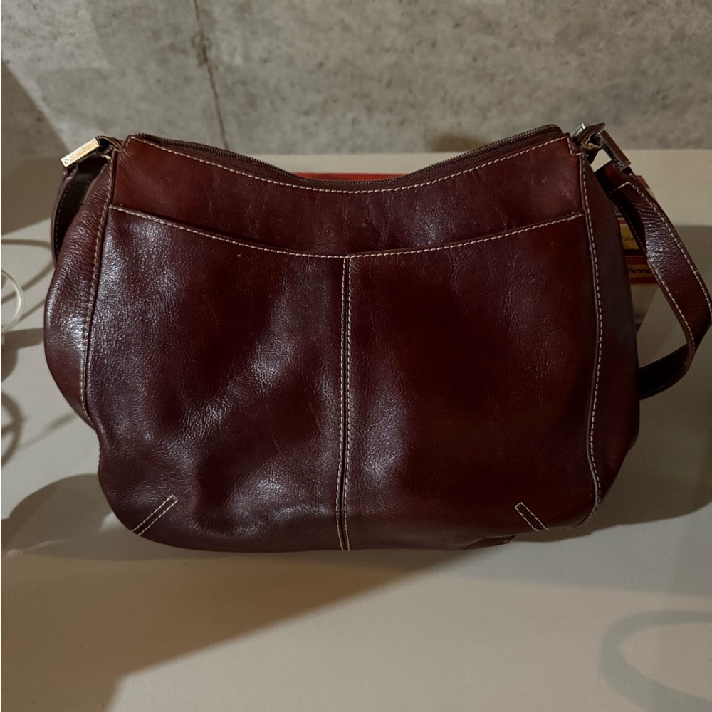 Etienne Aigner Dark Brown Leather Shoulder Bag